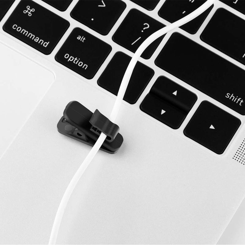 FENGWANGLI Headphone Clip for Shirt, 1 Inch Length Small Earbud Cord Management Earphone Mount Cable Clothing Clip to Keep Microphone Cord in Place for 1.5mm Diameter Round Wire (12 Pcs/Black) - Image 5